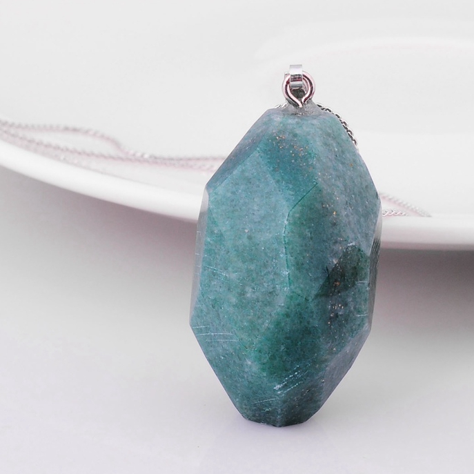 Faceted Oval Gemstone Pendant Natural Gemstone Charms for Necklace Jewelry Making