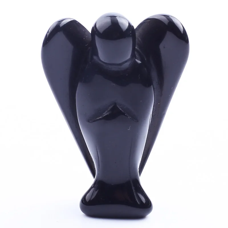 3.0Inch Hand Carved Gemstone Angel for Home office Decor