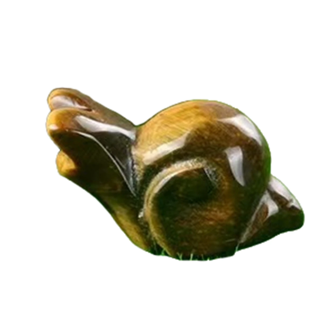 Crystal Snail Decor Figurine, 1" Hand Carved Healing Reiki Animal Gemstone Statues Toy Pocket Garden Decoration Sculpture for Home Office