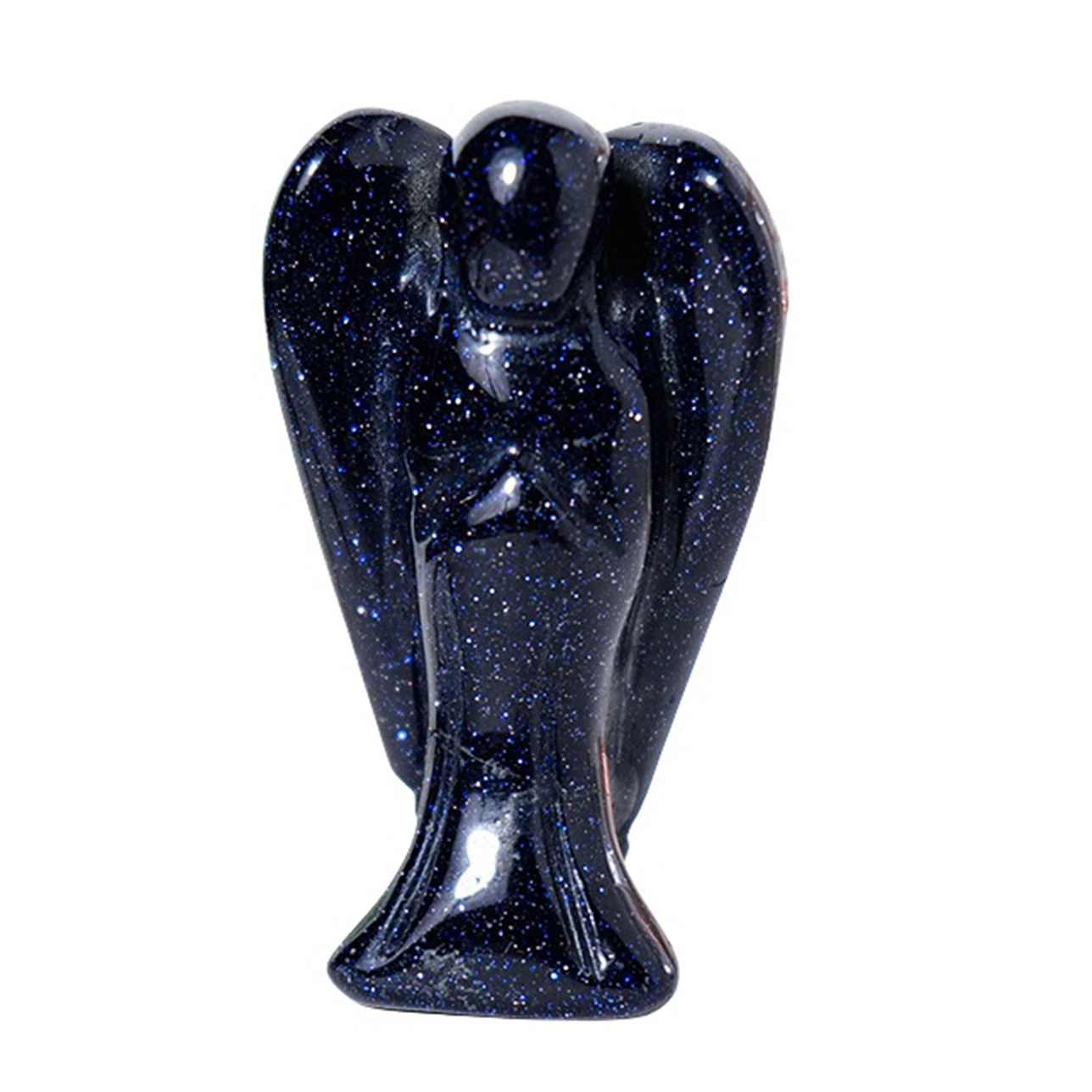 3.0Inch Hand Carved Gemstone Angel for Home office Decor