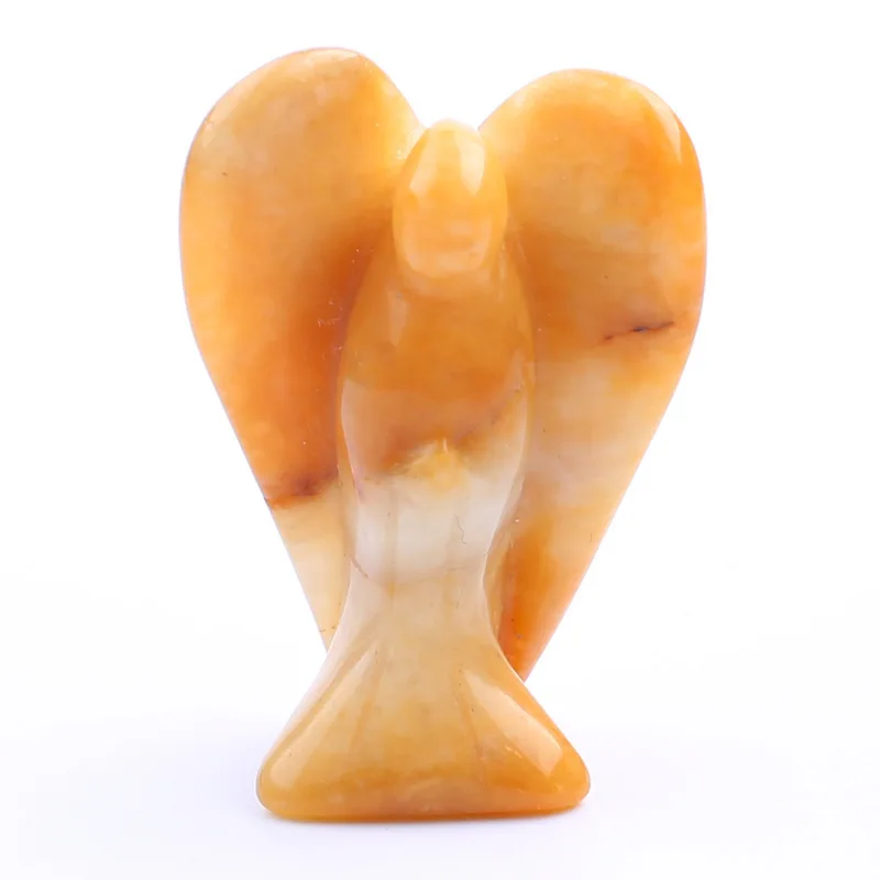 3.0Inch Hand Carved Gemstone Angel for Home office Decor