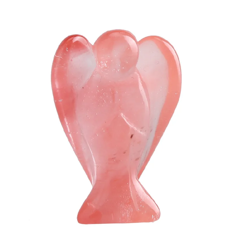 3.0Inch Hand Carved Gemstone Angel for Home office Decor