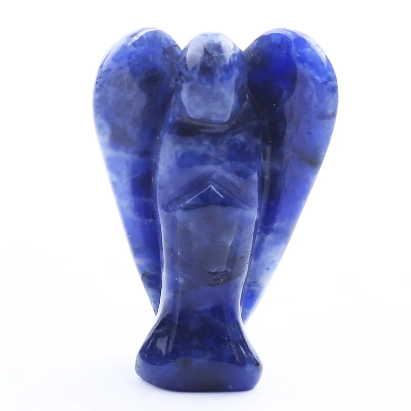3.0Inch Hand Carved Gemstone Angel for Home office Decor