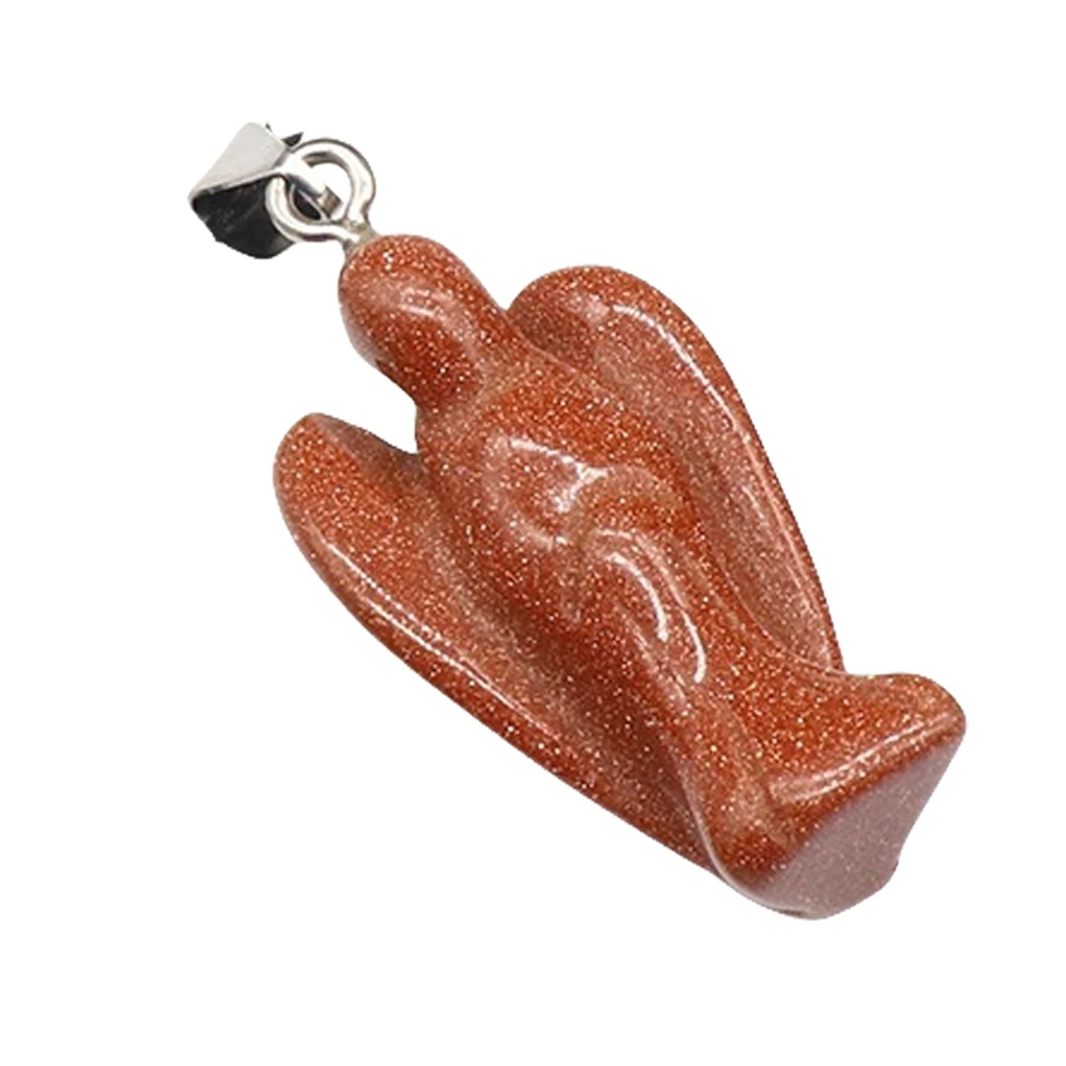 1.0Inch Handmade Craved Gemstone Angel Pendant for Making Jewelry