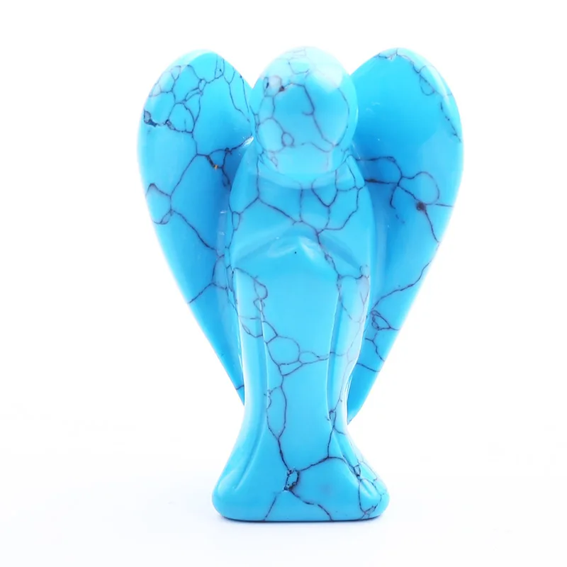 3.0Inch Hand Carved Gemstone Angel for Home office Decor