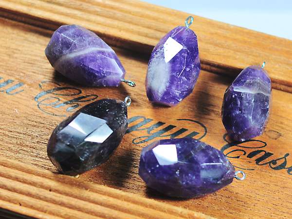 Faceted Oval Gemstone Pendant Natural Gemstone Charms for Necklace Jewelry Making