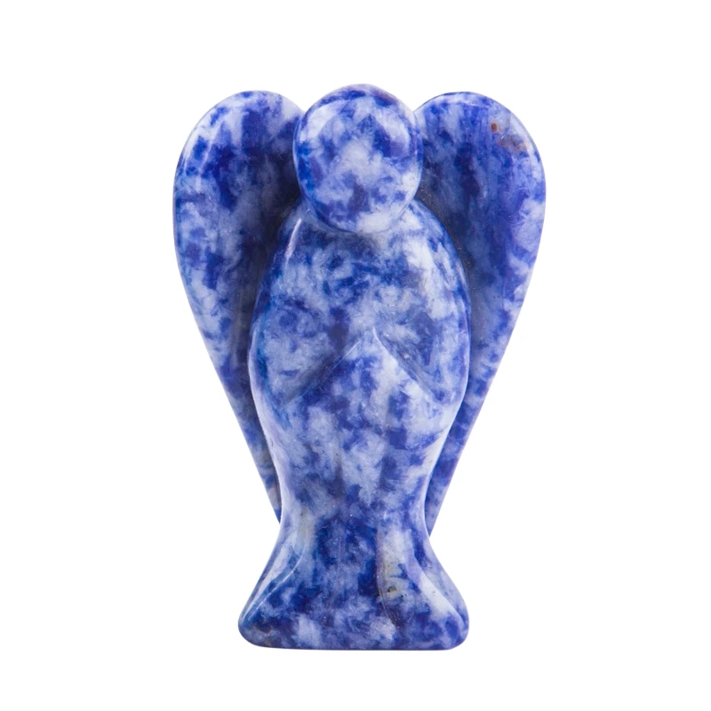 3.0Inch Hand Carved Gemstone Angel for Home office Decor