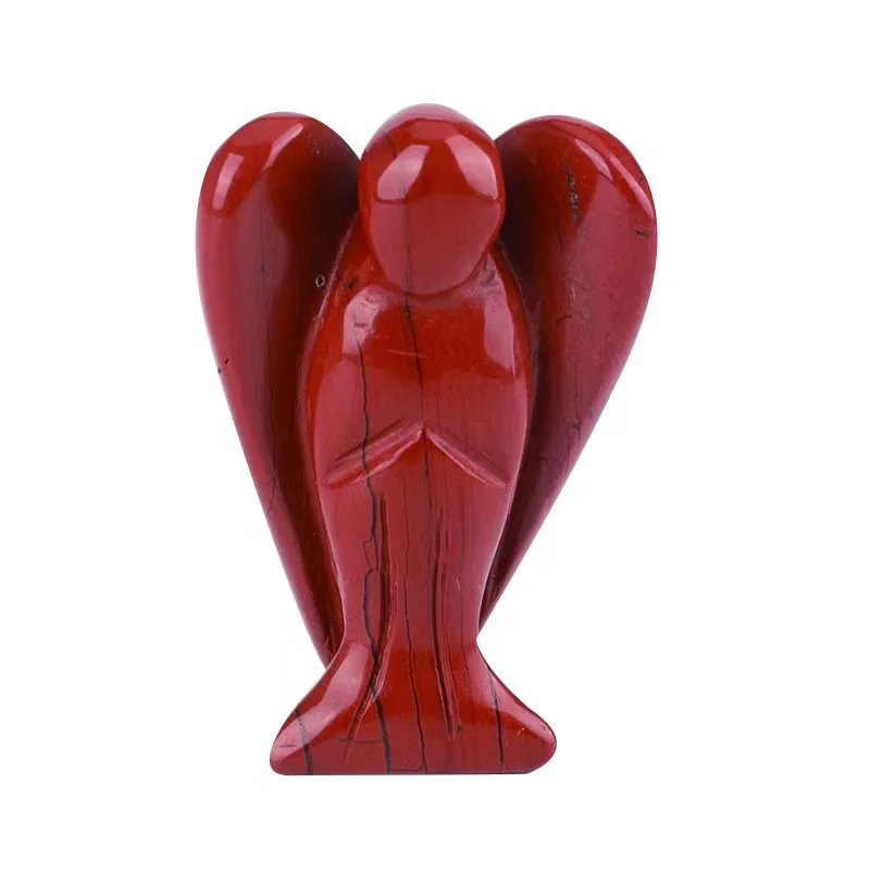 3.0Inch Hand Carved Gemstone Angel for Home office Decor