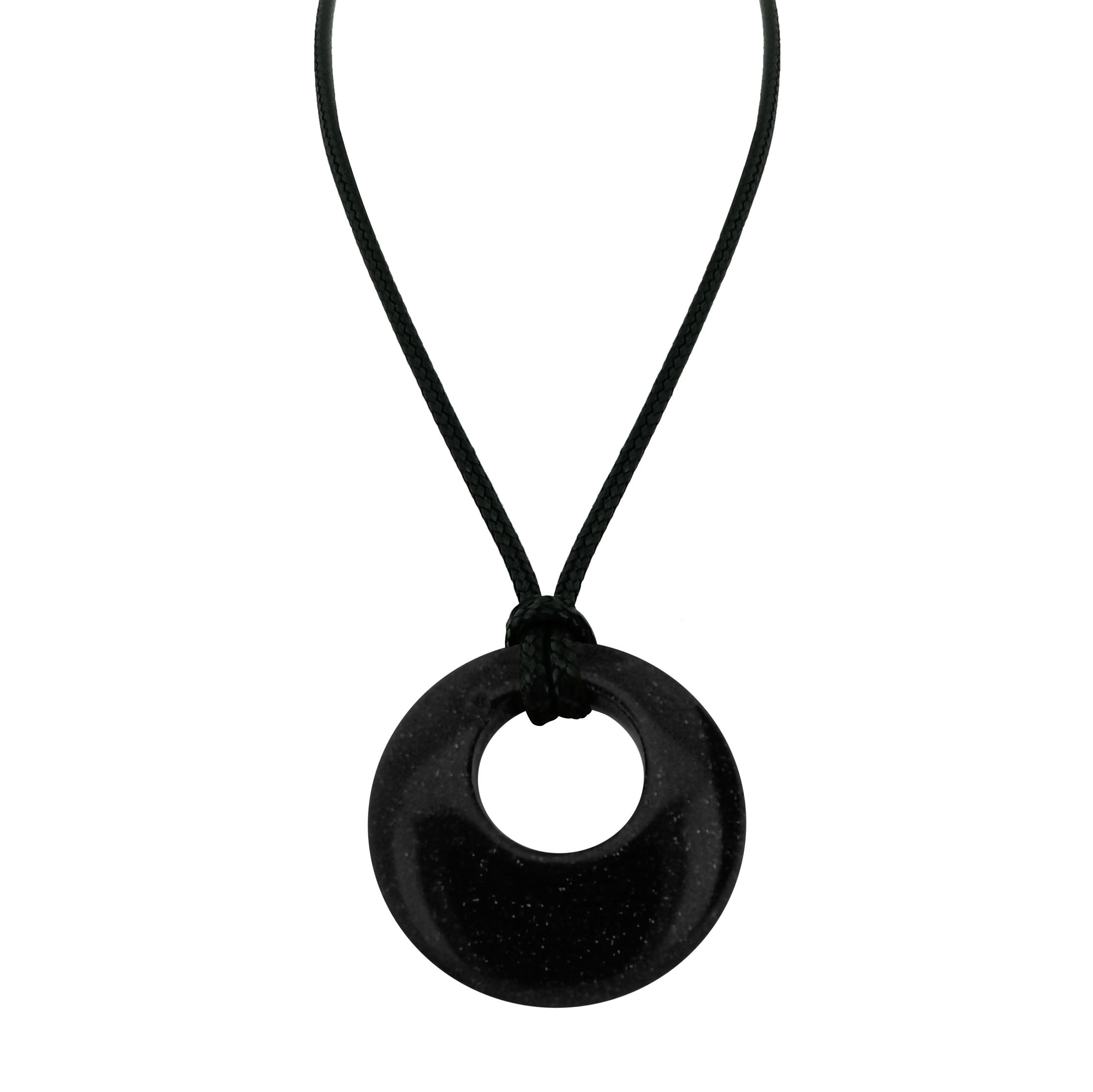 30mm Circle Donut Healing Crystals Necklace Natural Semi-Precious Chakra Gemstone Stone Amulet Lucky Coin Donuts Charm Protection Quartz Reiki Pendant Necklace for Men Women