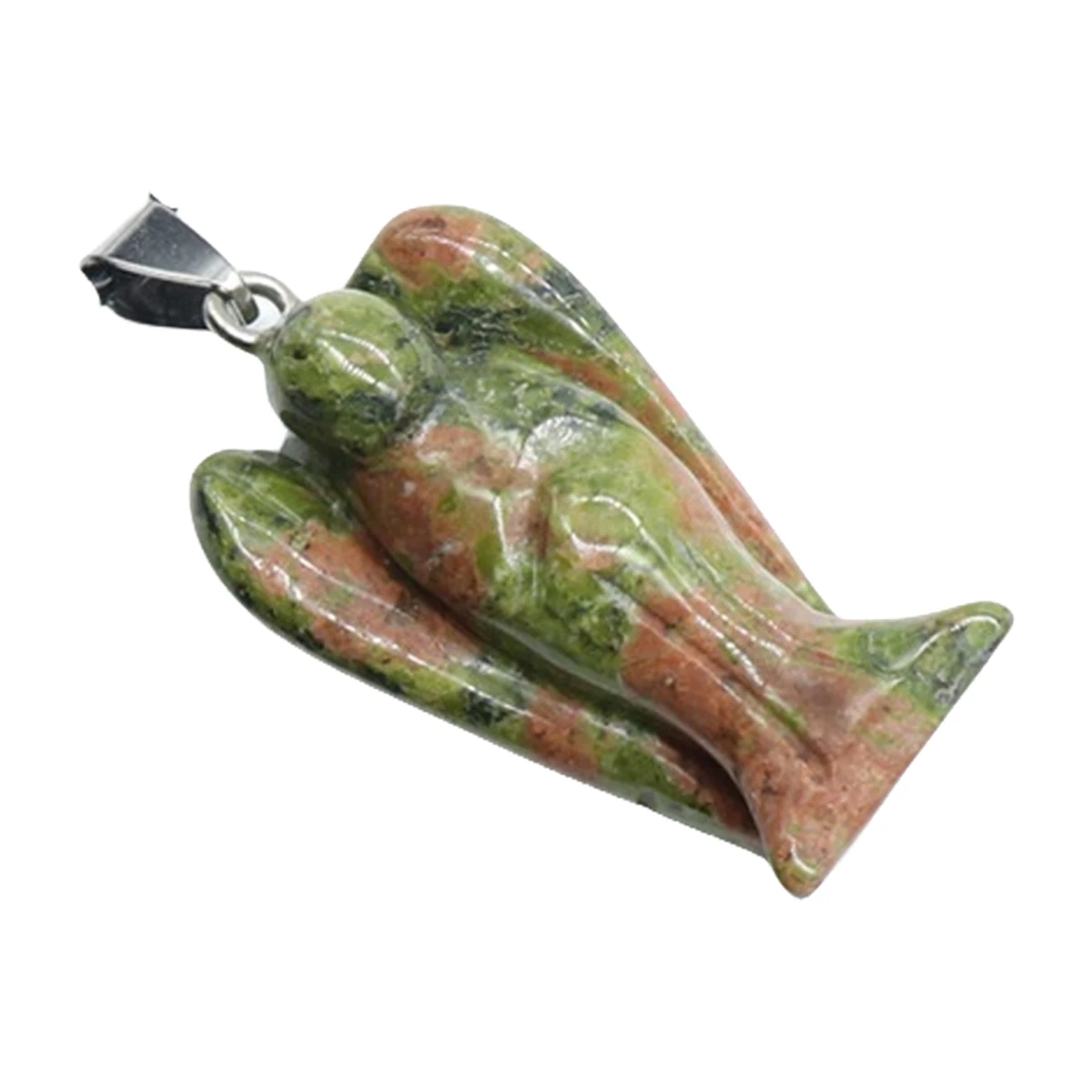 1.0Inch Handmade Craved Gemstone Angel Pendant for Making Jewelry