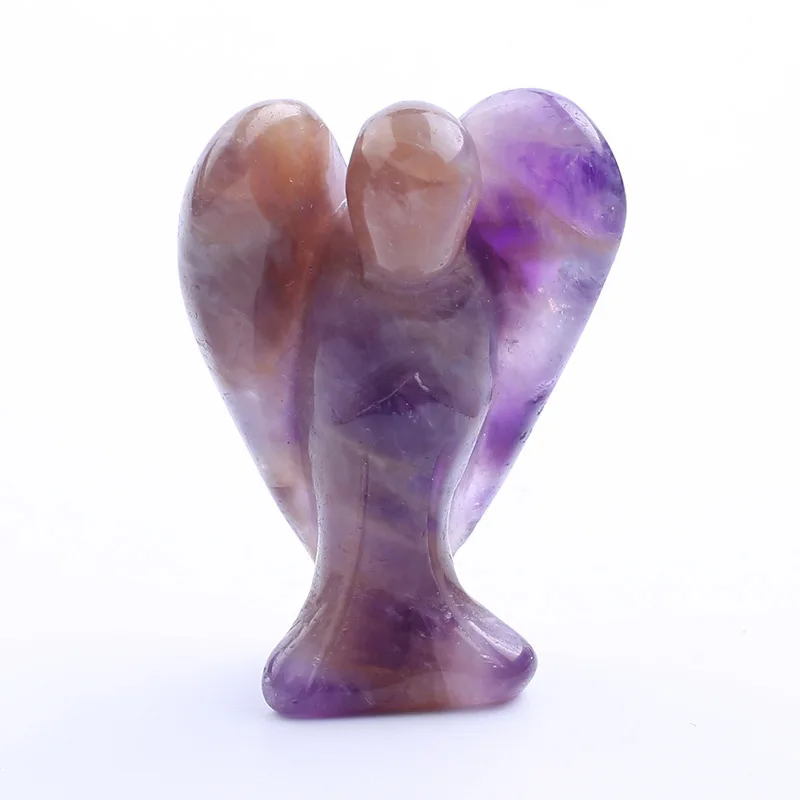 3.0Inch Hand Carved Gemstone Angel for Home office Decor