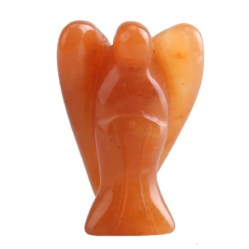 3.0Inch Hand Carved Gemstone Angel for Home office Decor