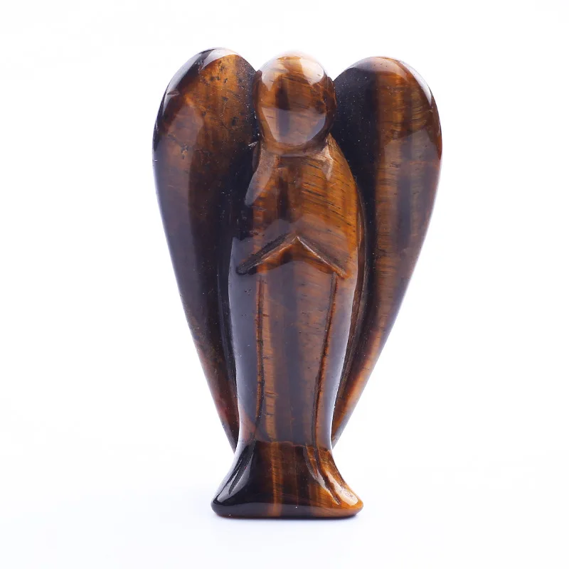 3.0Inch Hand Carved Gemstone Angel for Home office Decor