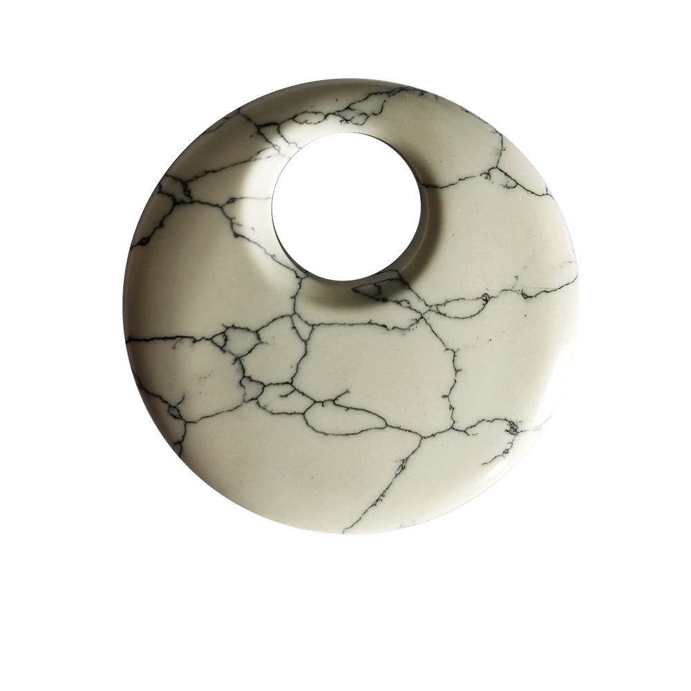 40MM Lucky Coin Round Donut Stones for Jewelry Making Protection Reiki Healing Gemstone Spiritual Crystal Necklace