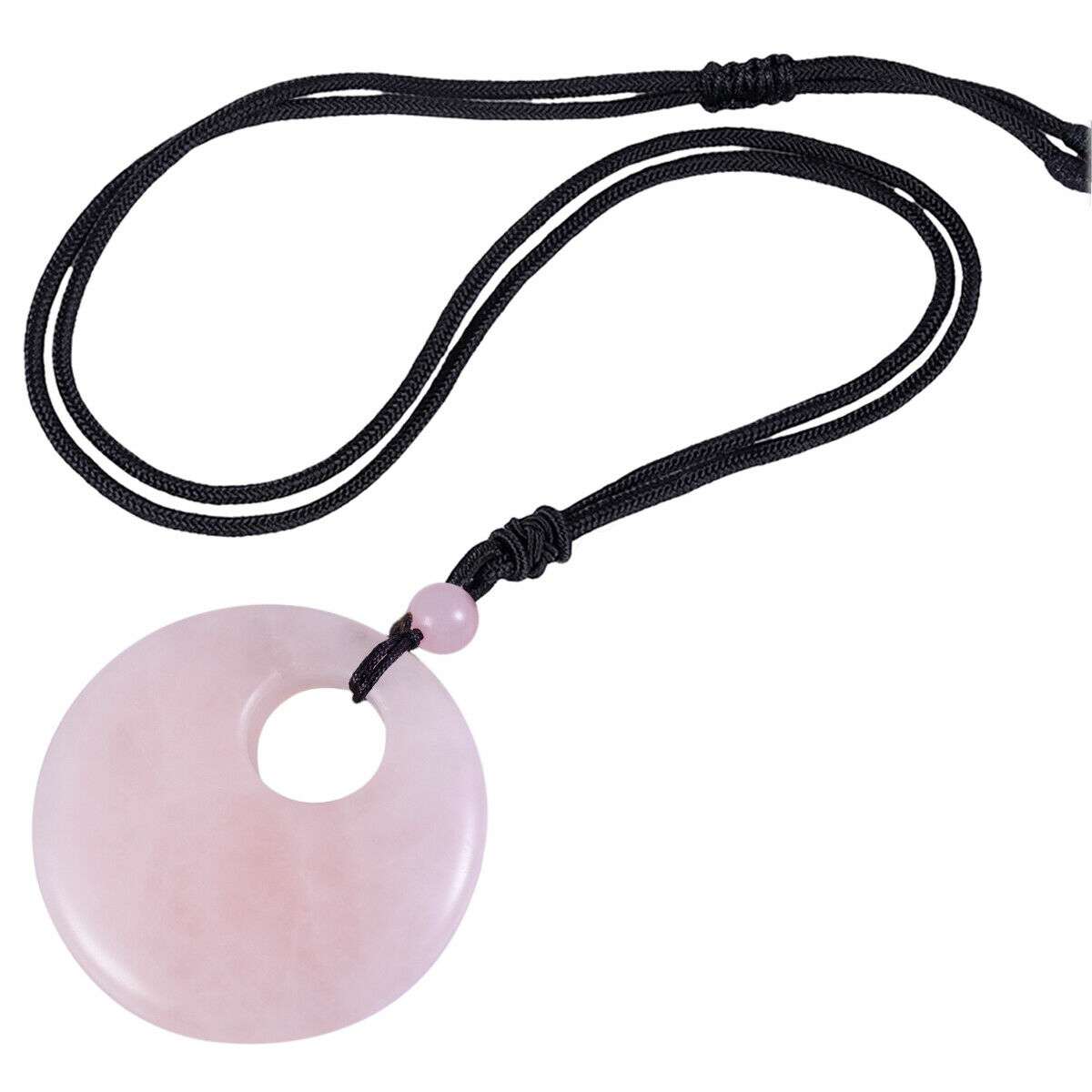 40MM Lucky Coin Round Donut Stones for Jewelry Making Protection Reiki Healing Gemstone Spiritual Crystal Necklace