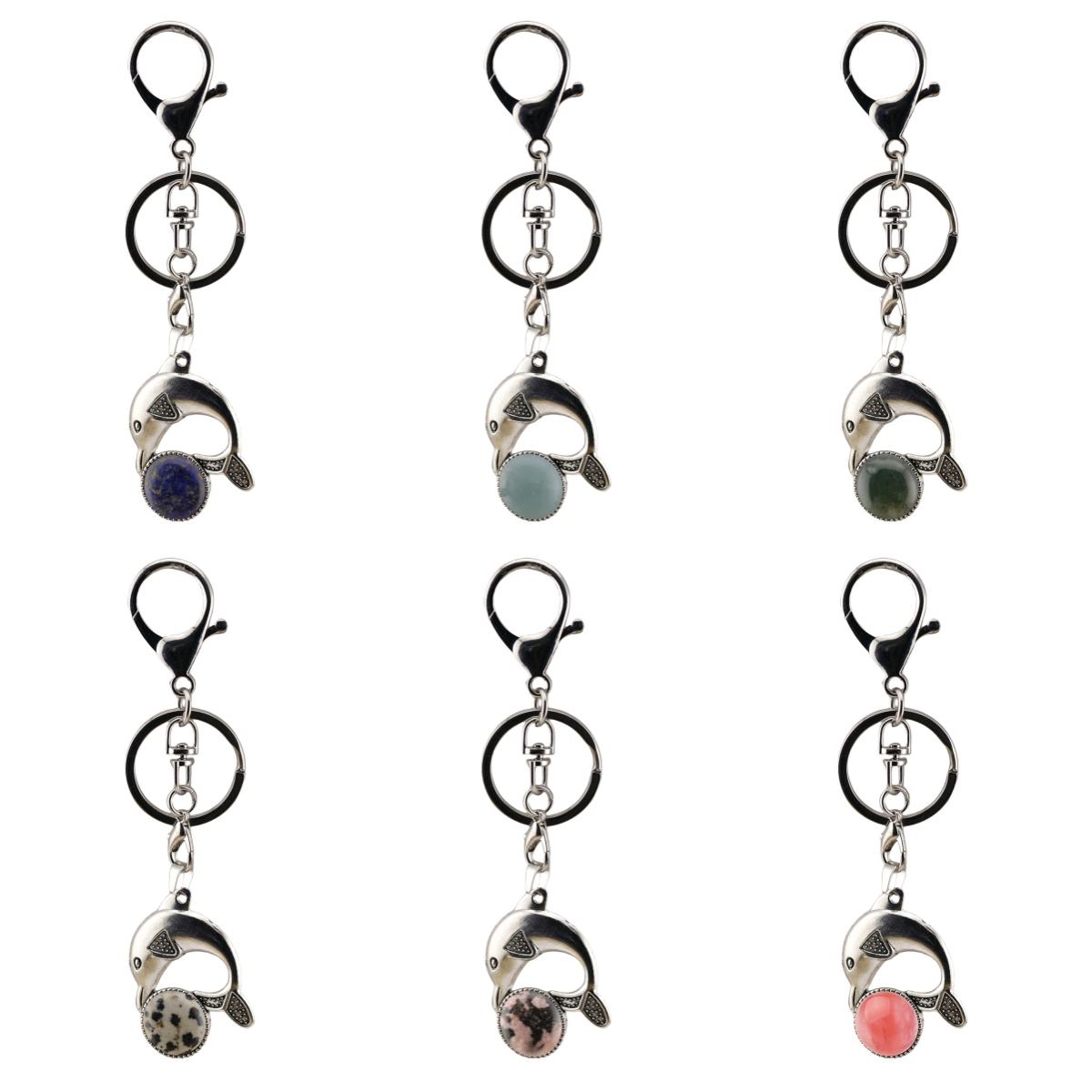 Silver Alloy Dolphin Gemstone Pendant for Jewelry Making Necklace Earrings