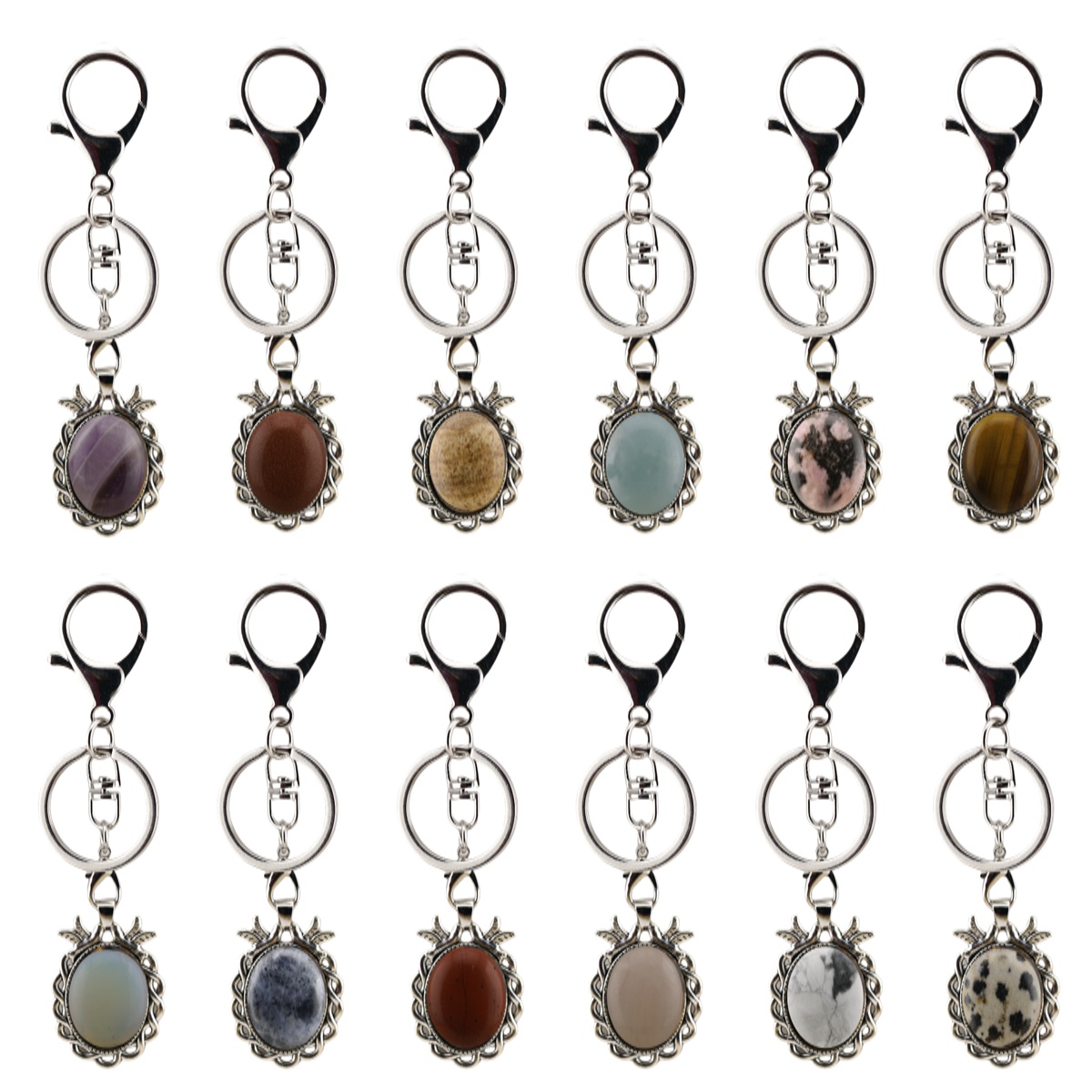 Natural Gemstone Pendant for Making Jewelry with 18x25MM Stone Cabs  Silver Alloy Accessories