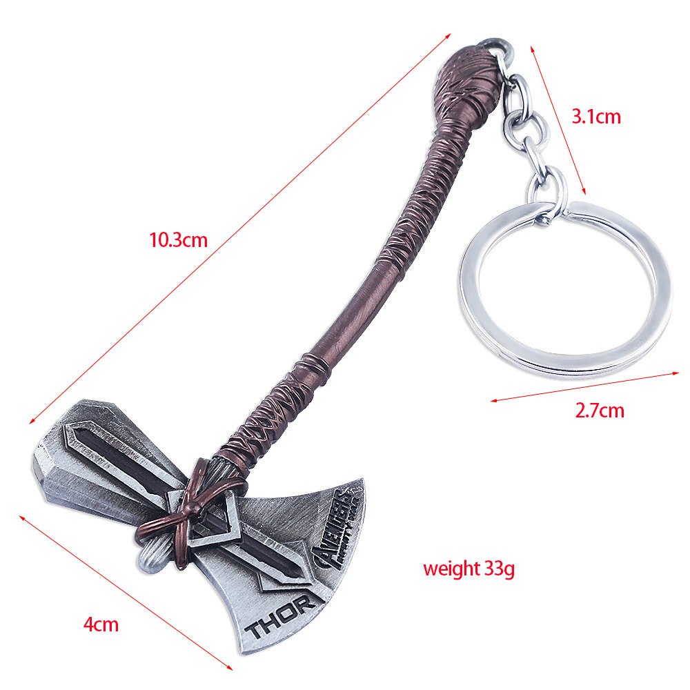 Reunion Thunder God Axe Keychain Key Ring, Cool Gifts for Men, Husband, Boyfriend