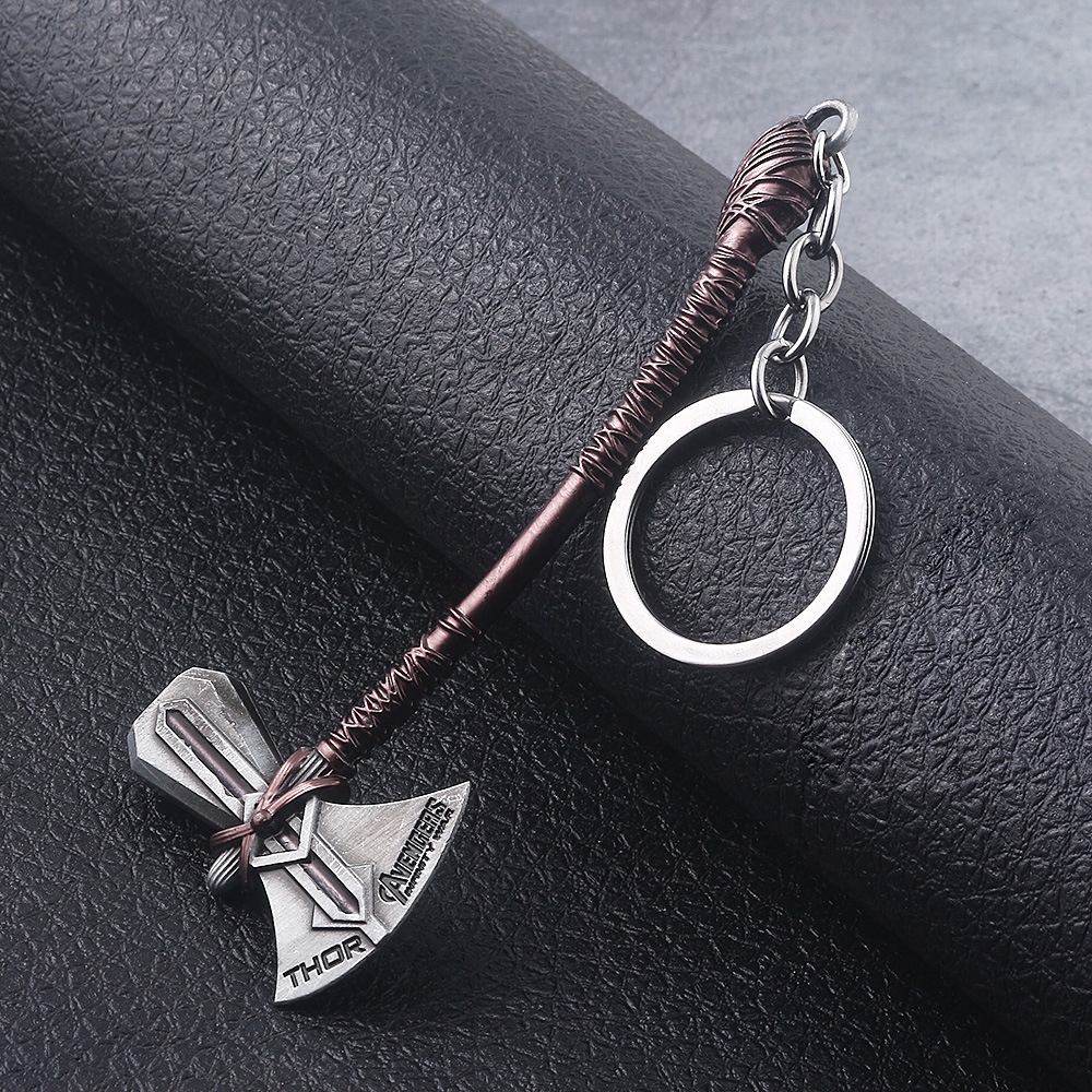 Reunion Thunder God Axe Keychain Key Ring, Cool Gifts for Men, Husband, Boyfriend
