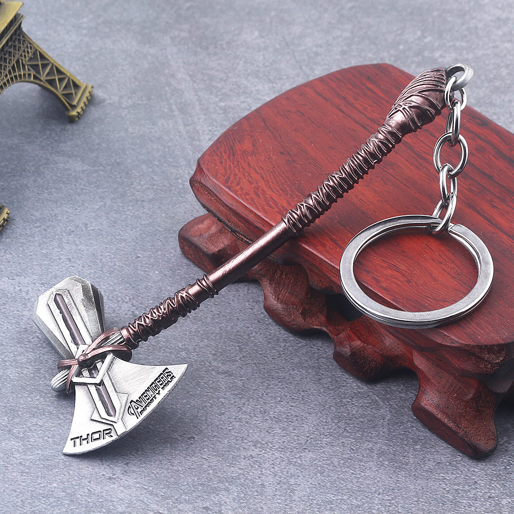 Reunion Thunder God Axe Keychain Key Ring, Cool Gifts for Men, Husband, Boyfriend