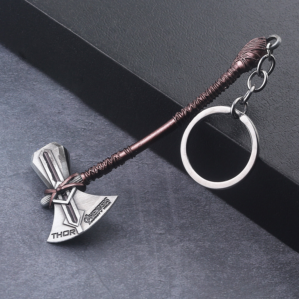 Reunion Thunder God Axe Keychain Key Ring, Cool Gifts for Men, Husband, Boyfriend