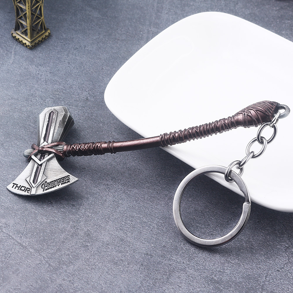Reunion Thunder God Axe Keychain Key Ring, Cool Gifts for Men, Husband, Boyfriend