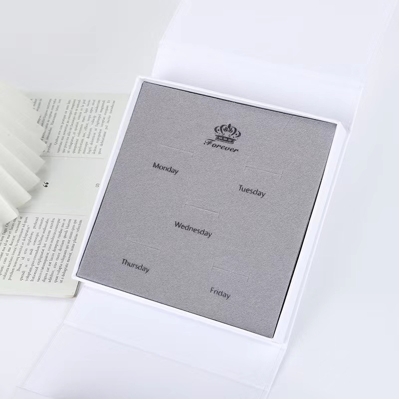 7 Slots Jewelry Rings Display Paper Tray Cardboard Ring Box Storage Organizer Black Foam Ring Insert Display Trays with Transparent Lid for Rings Earrings Selling Show