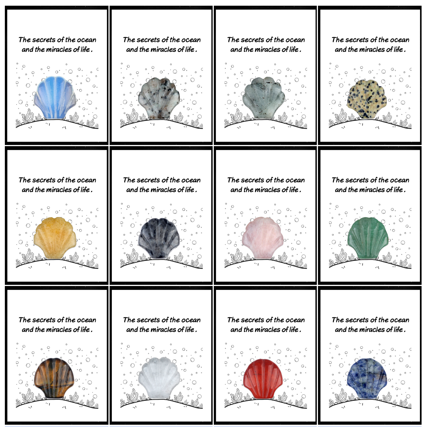 [Copy]Handmade Craved 30MM Gemstone Shell for Home & Office Decor SP1383-in card packing