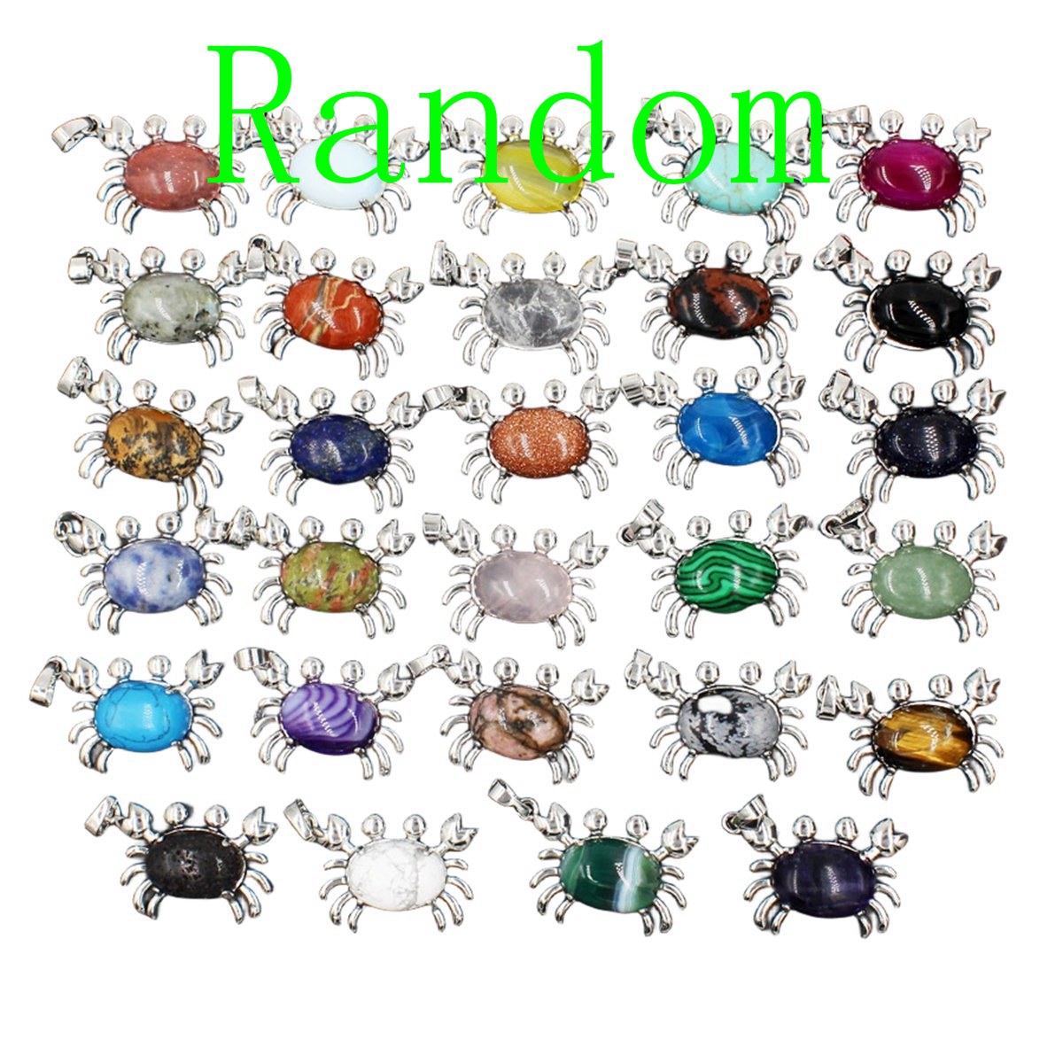 Natural Gemstone Crab Pendant Necklace for Women SN1552S Healing Crystal Protection Animal Jewelry Anniversary Birthday Valentine's Day Gift for Girlfriend Wife Mother