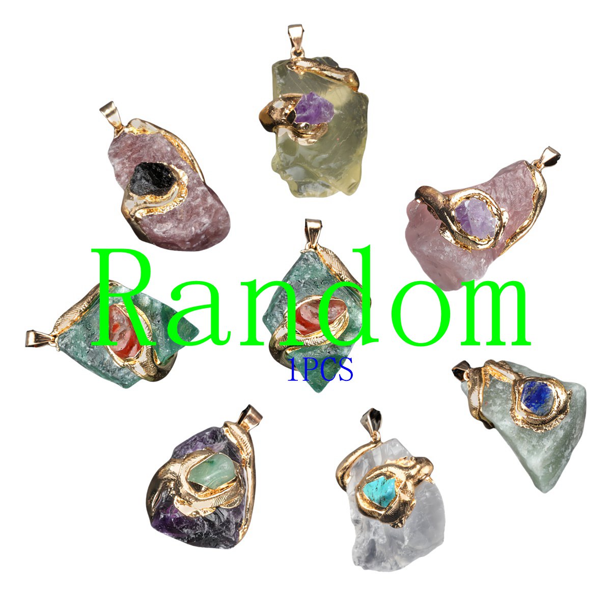 Irregular Raw Crystal Pendant for Making Jewelry Necklace Gilding Gemstone