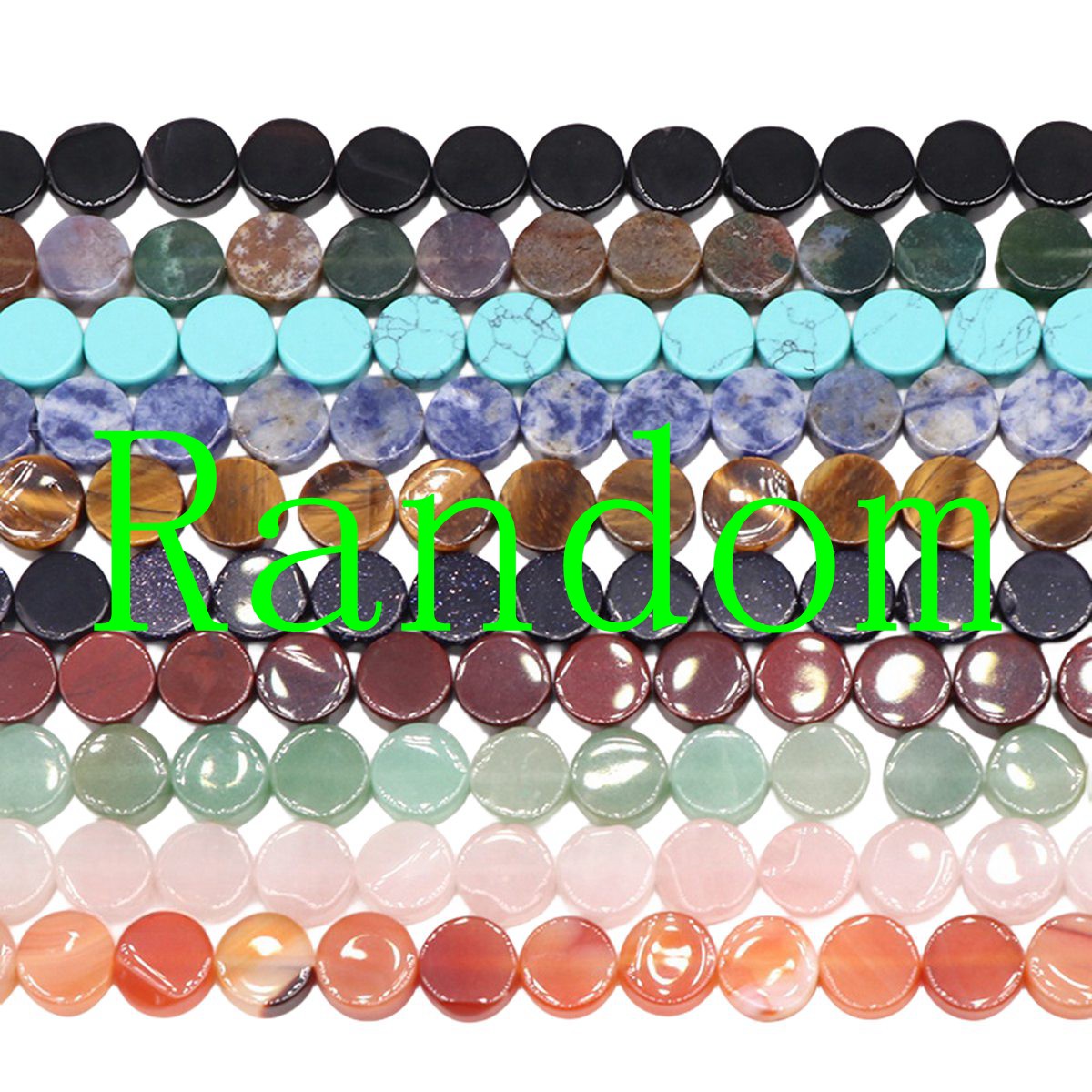 D10X5MM Flat Disc Gemstone Beads for Making Jewelry  Dount & Coin Stone & Crystal