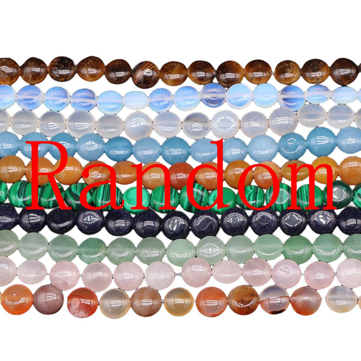 D10X6MM Gemstone Disc Beads for Making Jewelry  Dount & Coin Stone & Crystal