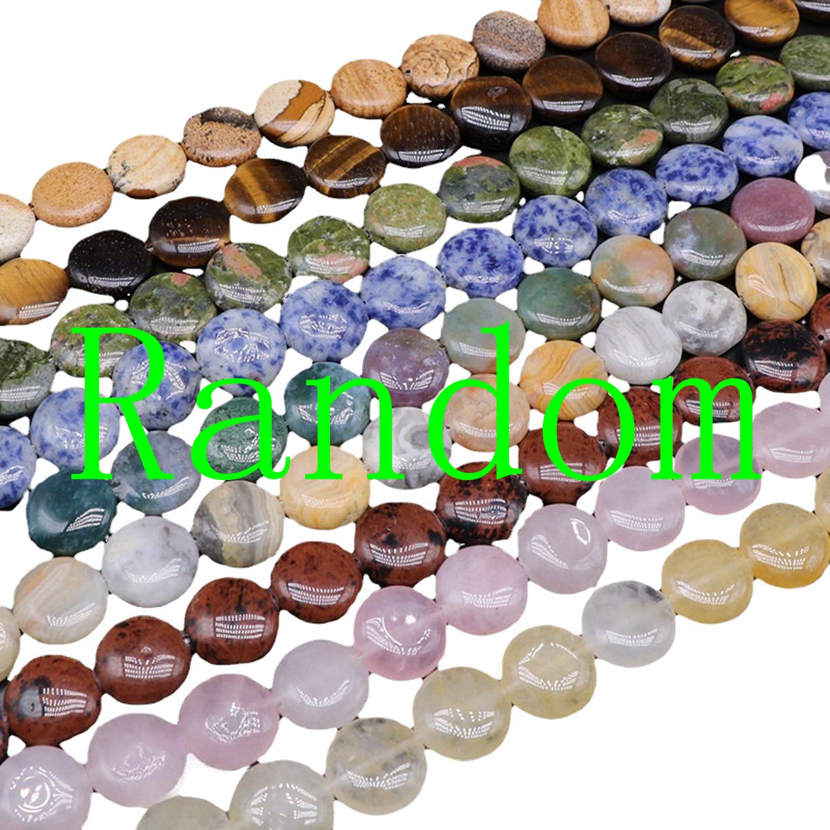D16X6MM Gemstone Coin Beads for Making Jewelry Natural Stone & Crystal Donut