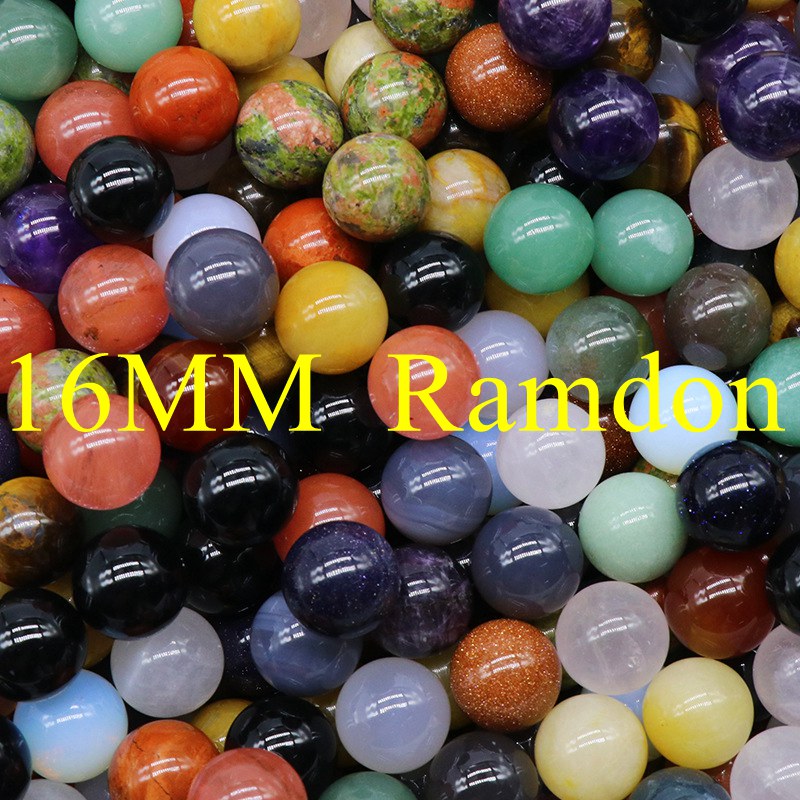 16mm Natural Gemstone Polished Sphere Healing Crystal Rocks Ball Mineral Collection Decoration Kit