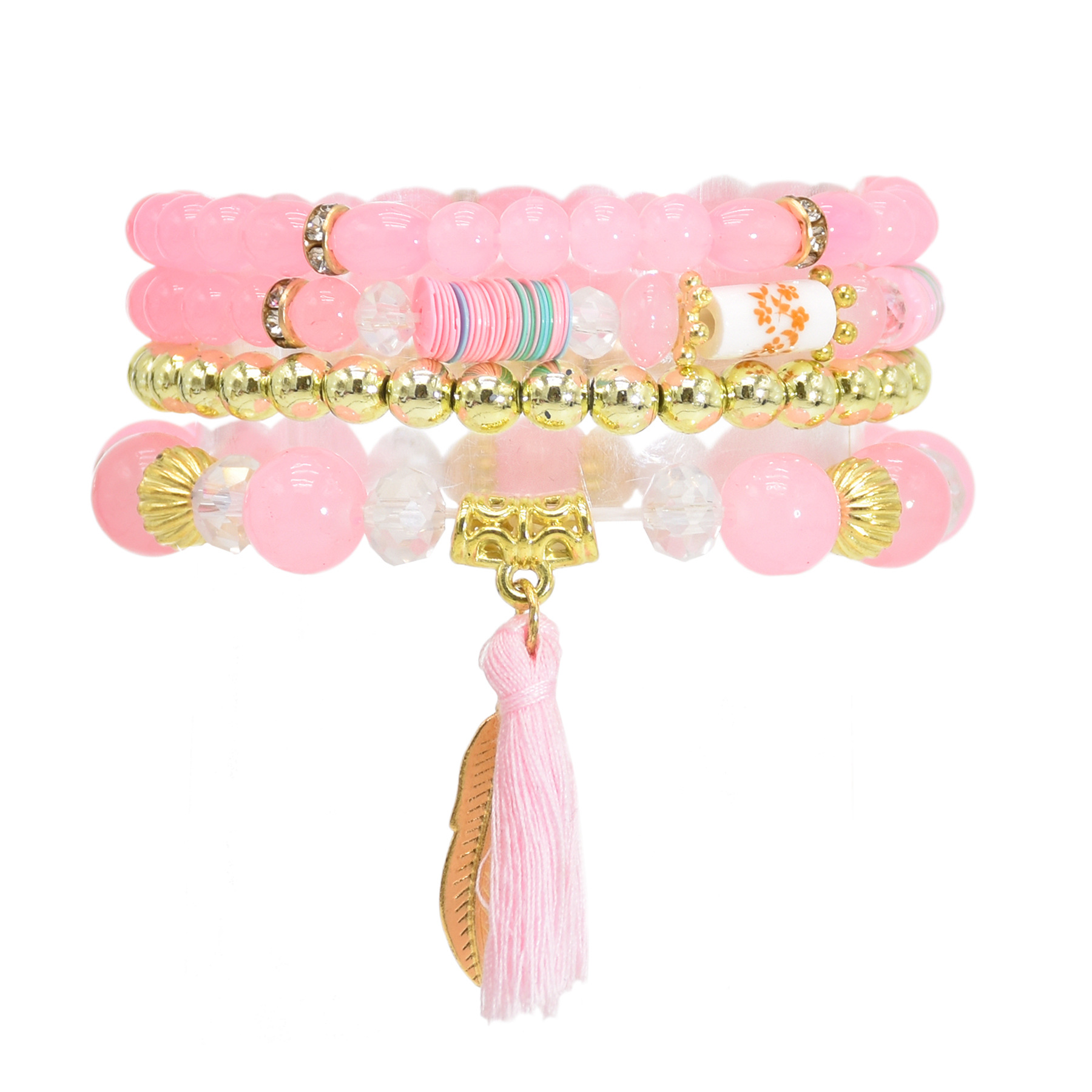 Multilayered Bohemian Stackable Bead Stretch Set Bracelets for Women Girls