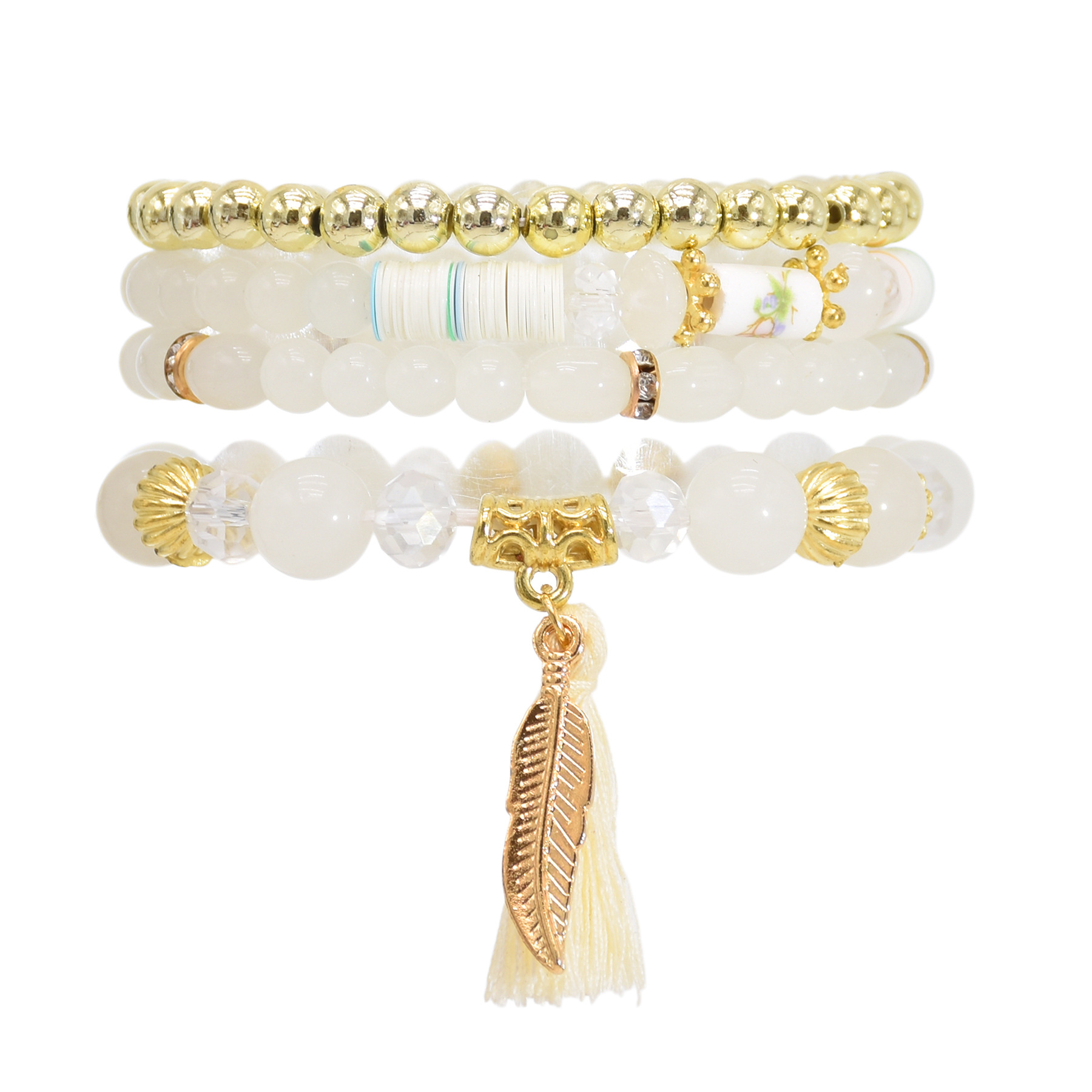 Multilayered Bohemian Stackable Bead Stretch Set Bracelets for Women Girls