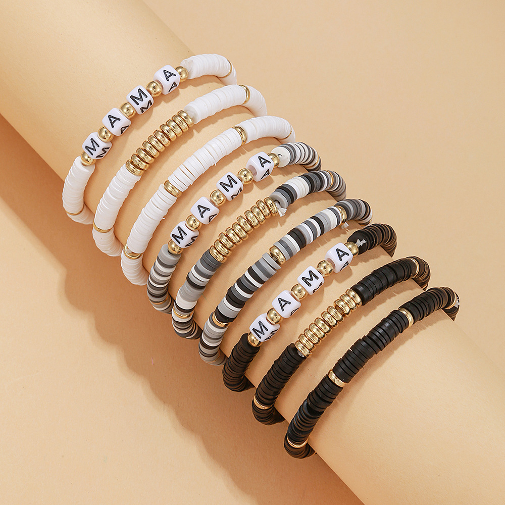 8PCS/SET Multilayered Bohemian Stackable Bead Stretch Set Bracelets for Women Girls