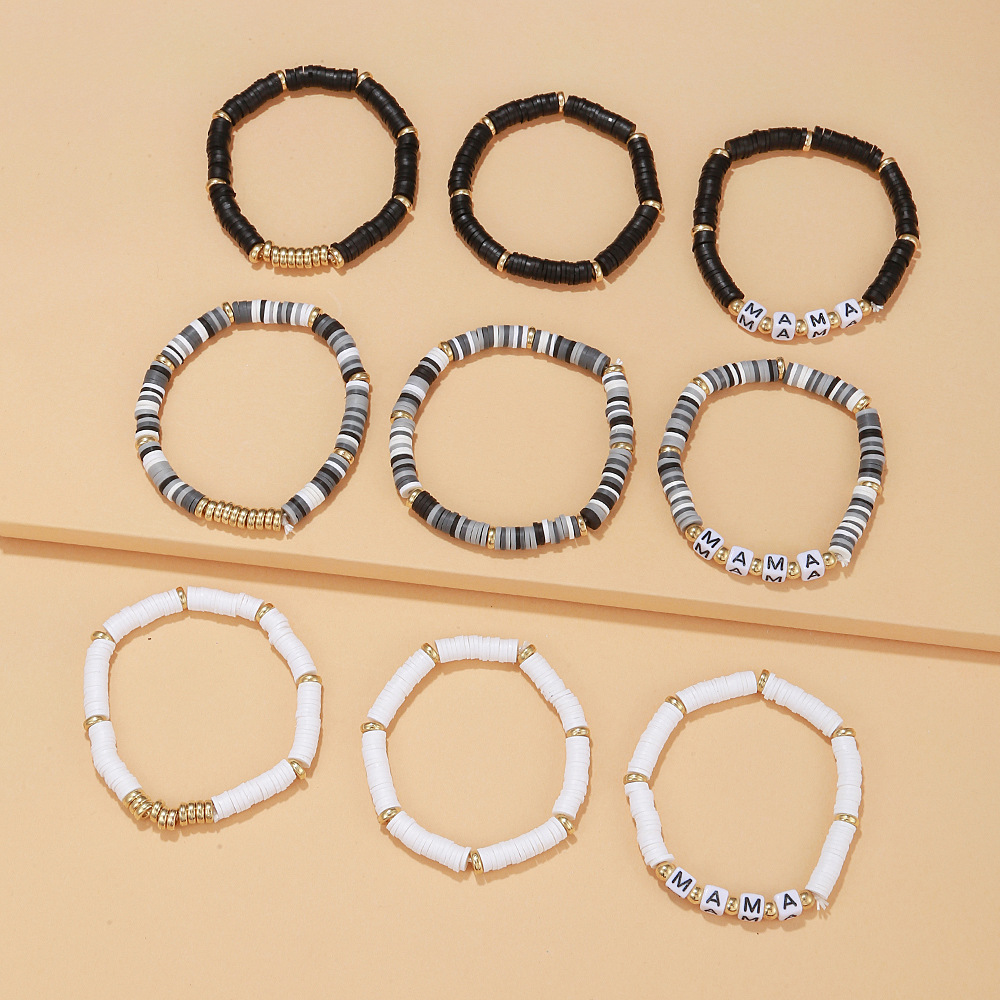 8PCS/SET Multilayered Bohemian Stackable Bead Stretch Set Bracelets for Women Girls