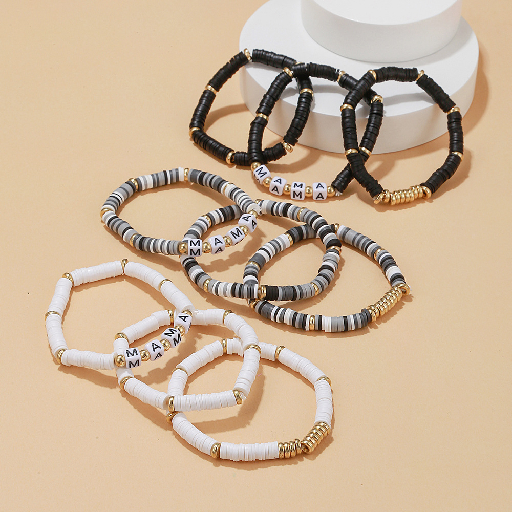 8PCS/SET Multilayered Bohemian Stackable Bead Stretch Set Bracelets for Women Girls