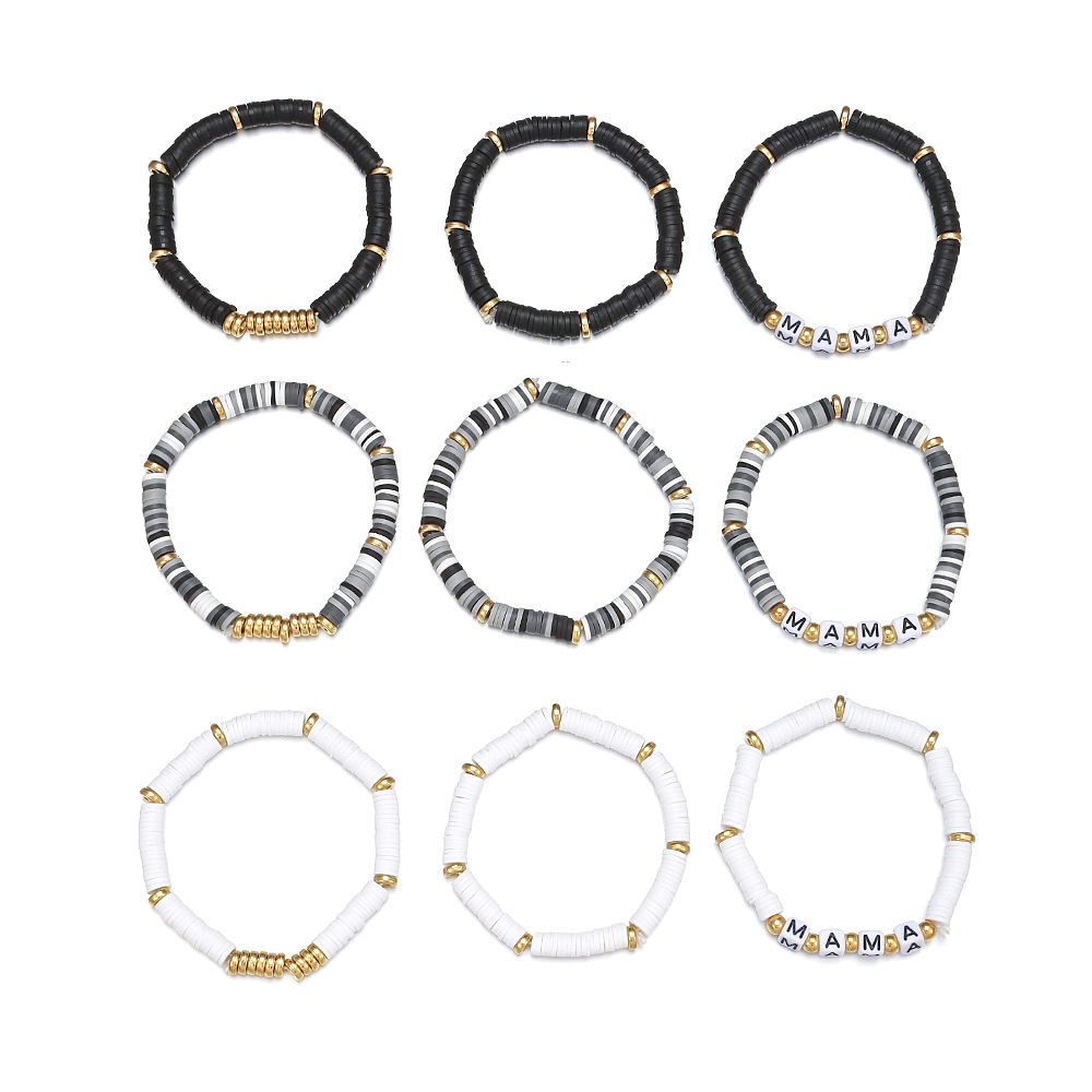 8PCS/SET Multilayered Bohemian Stackable Bead Stretch Set Bracelets for Women Girls