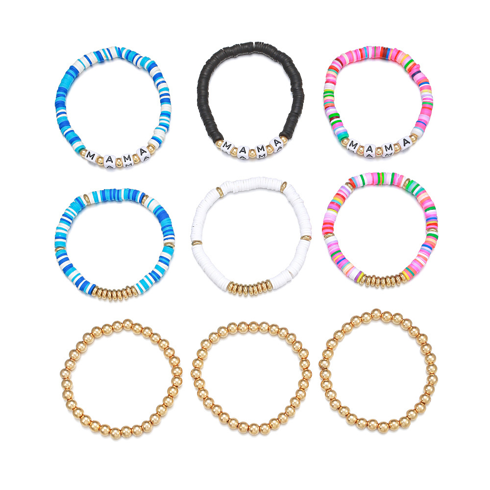 8PCS/SET Multilayered Bohemian Stackable Bead Stretch Set Bracelets for Women Girls