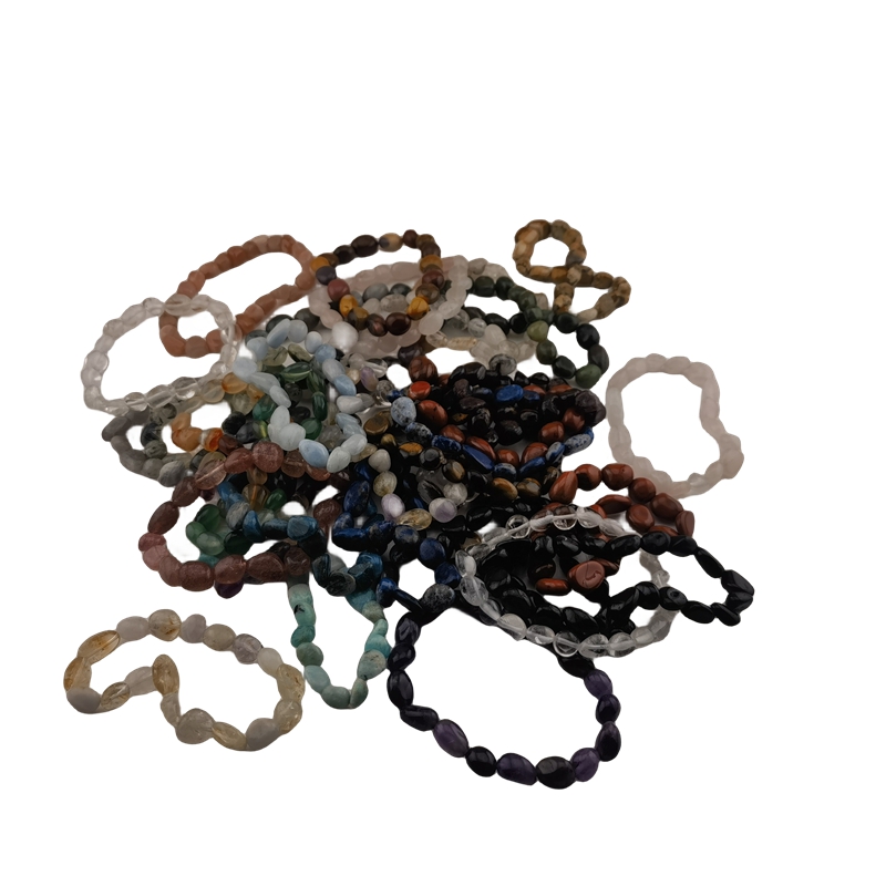 Healing Crystal Bracelets for Women Men Irregular Tumbled Stone Beaded Stretch Bracelet Semi-precious Gemstone Beads 8-12MM