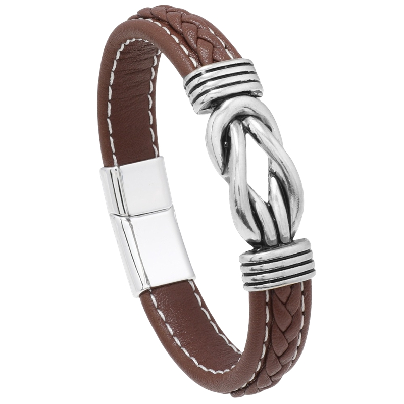 Fashion Luxury Men'S Magnetic Clasp Leather Jewelry Bracelet Braid Bracelets & Bangles for women