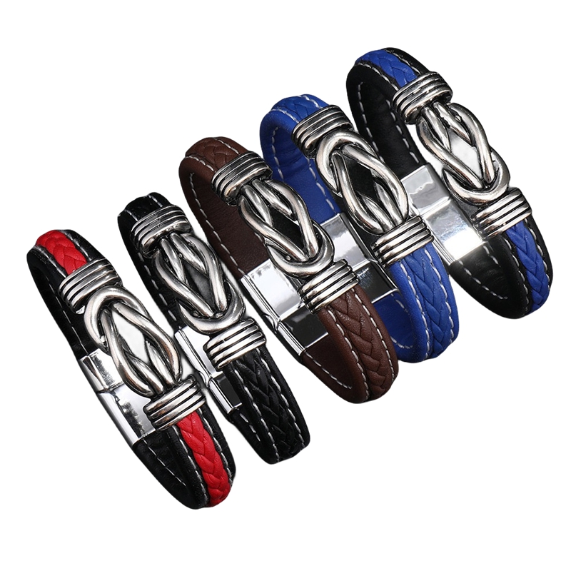 Fashion Luxury Men'S Magnetic Clasp Leather Jewelry Bracelet Braid Bracelets & Bangles for women