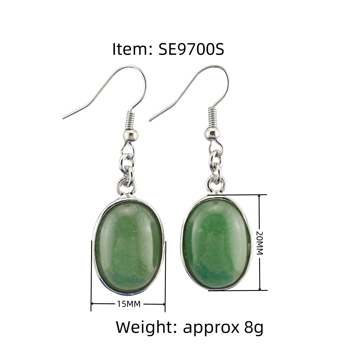 Oval Stone Charms Dangle & Drop Earrings for Women Girls Wrapped Silver Brass 