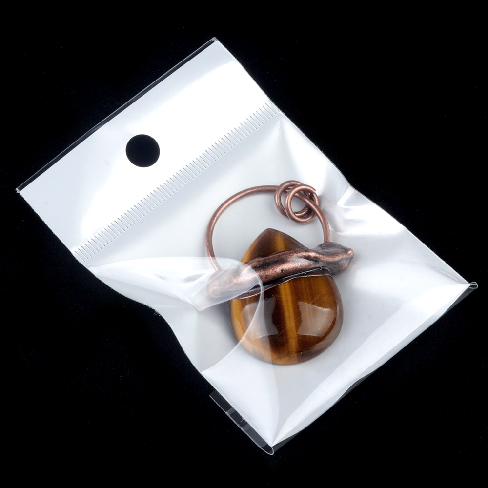 Retro Red Copper Teardrop Gemstone Pendant for Making Jewelry 