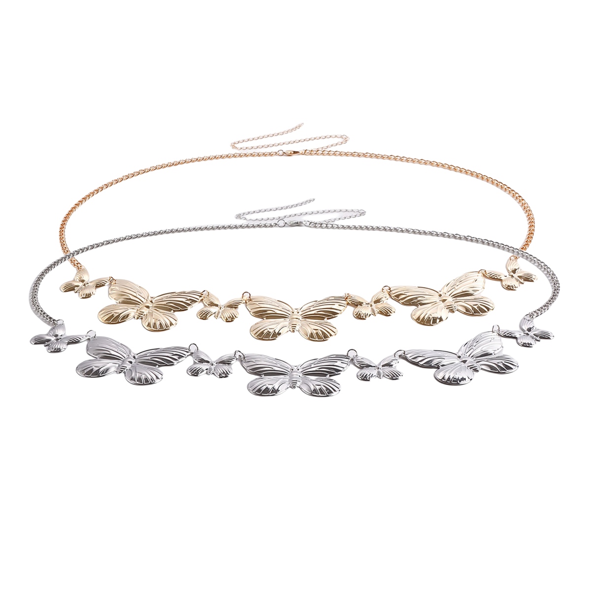 Butterfly Waist Belly Chain for Women Girls Boho Long Tassel Metal Belt Summer Adjustable Skinny Beach Bikini Body Jewelry Dress Skirt