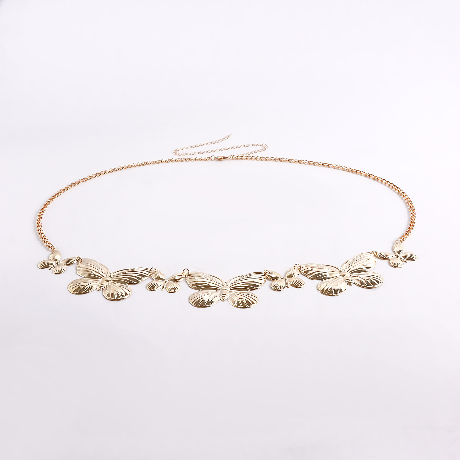 Butterfly Waist Belly Chain for Women Girls Boho Long Tassel Metal Belt Summer Adjustable Skinny Beach Bikini Body Jewelry Dress Skirt