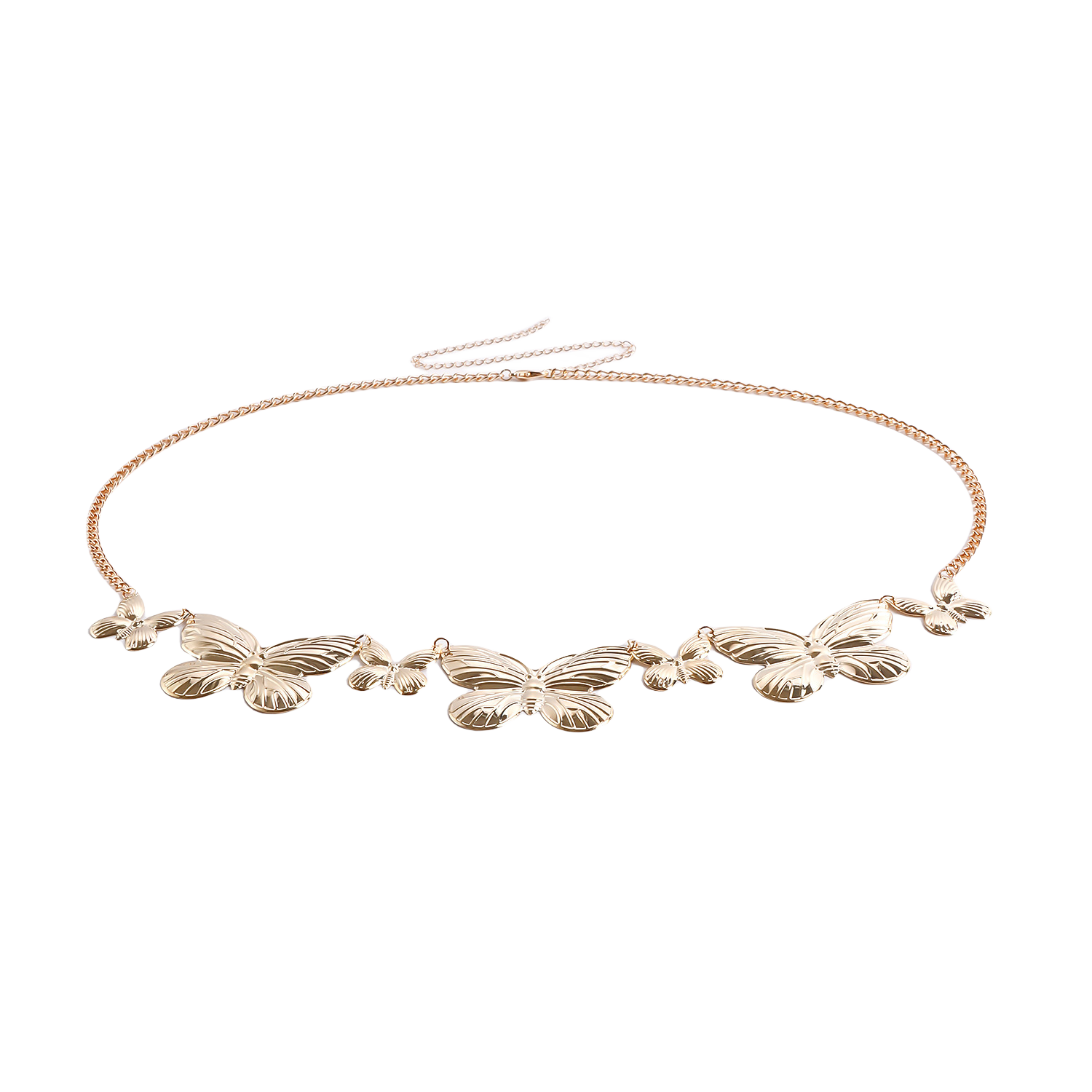 Butterfly Waist Belly Chain for Women Girls Boho Long Tassel Metal Belt Summer Adjustable Skinny Beach Bikini Body Jewelry Dress Skirt