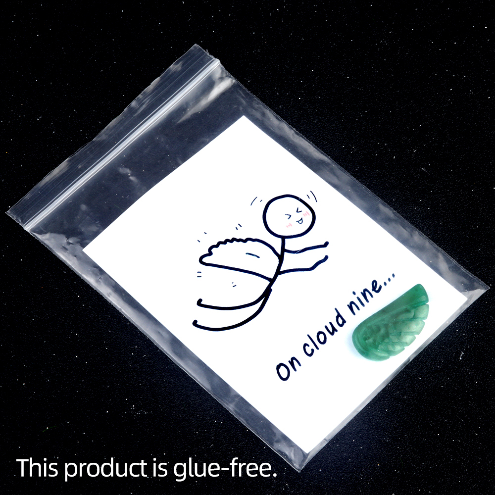 Handmade Craved Gemstone Wing Pendant SP0677-16X30MM Card Packing